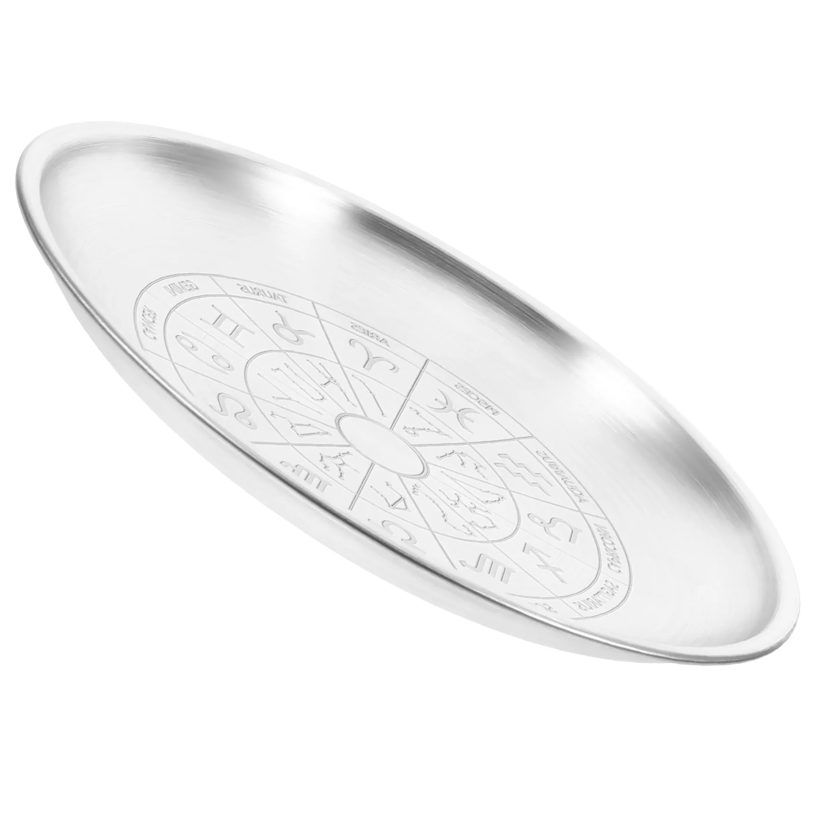 

Pentacle Metal Altar Tray Stainless Steel Round Holder Decorative Ritual Plate Jewelry Storage Tray Altar Decoration