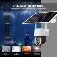 Solar powered low-power WIFI network camera, 5MP outdoor built-in battery, night vision smart home security camera,