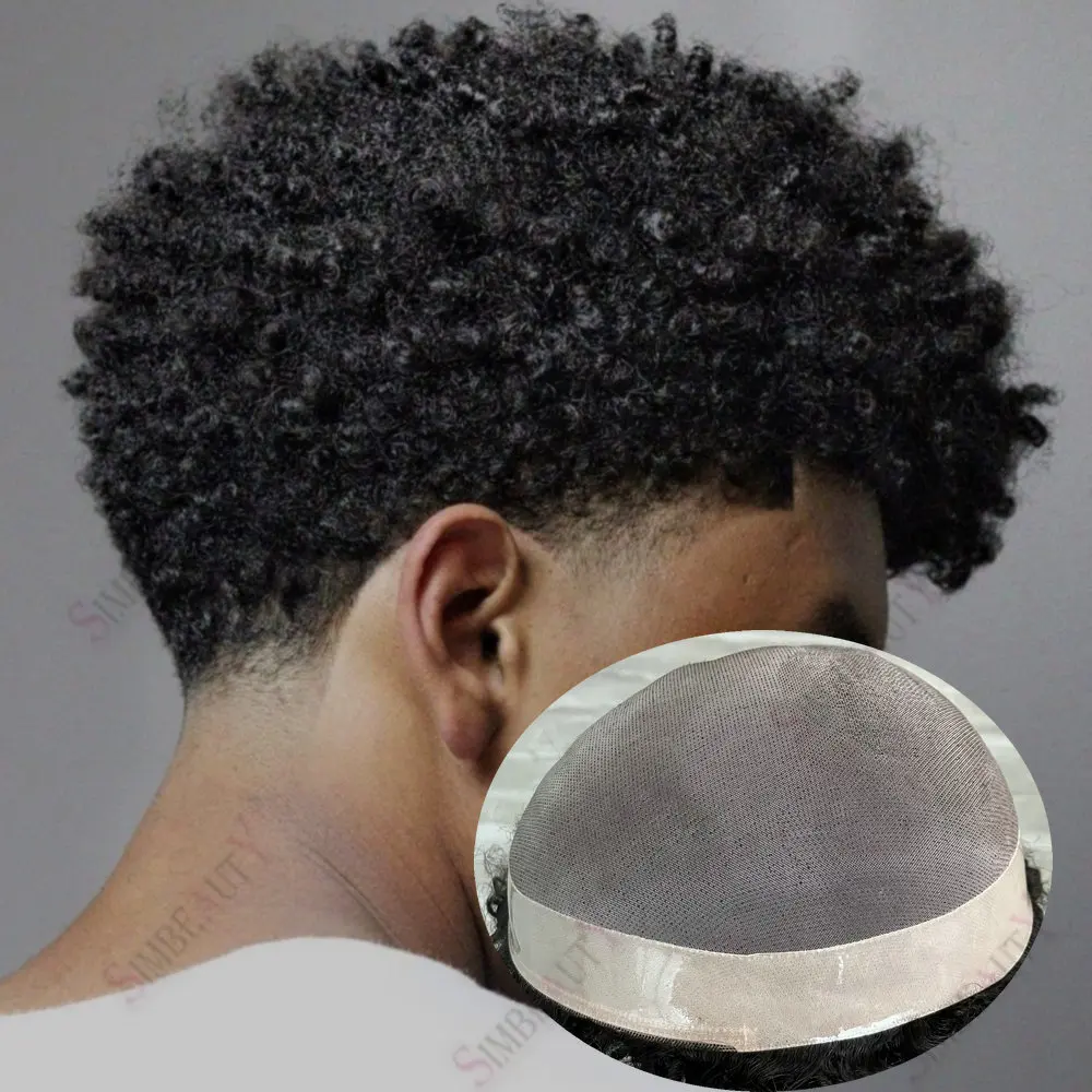 8 مللي متر غريب مجعد رجل الشعر المستعار سوبر دائم أحادية NPU خصلات الشعر المستعار الإنسان استبدال نظام الرجال الشعر الشعرية الاصطناعية هيربيسي #1