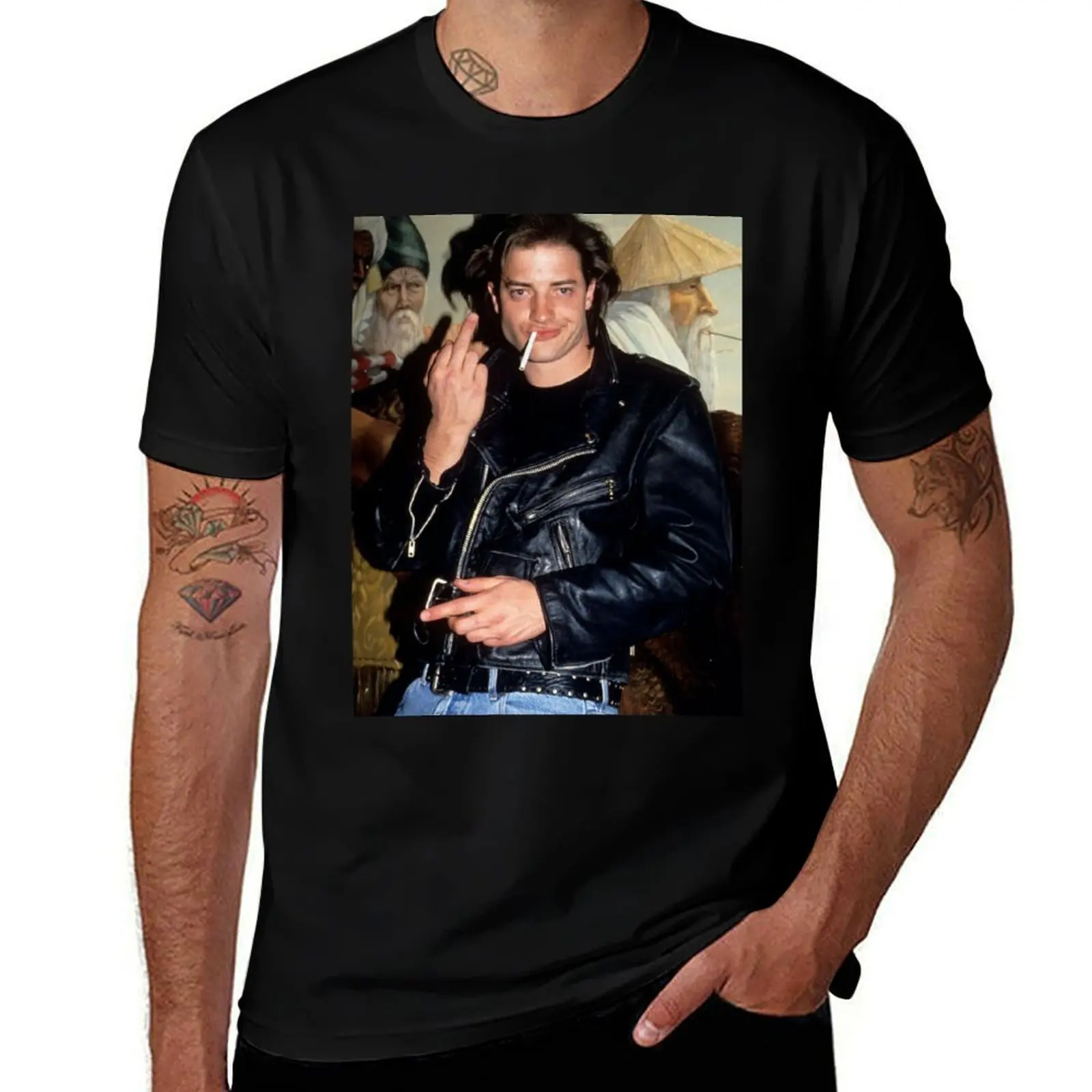 

Brendan Fraser at Tunnel Club T-Shirt men t shirt cotton 100% mens graphic t shirts T-Shirt