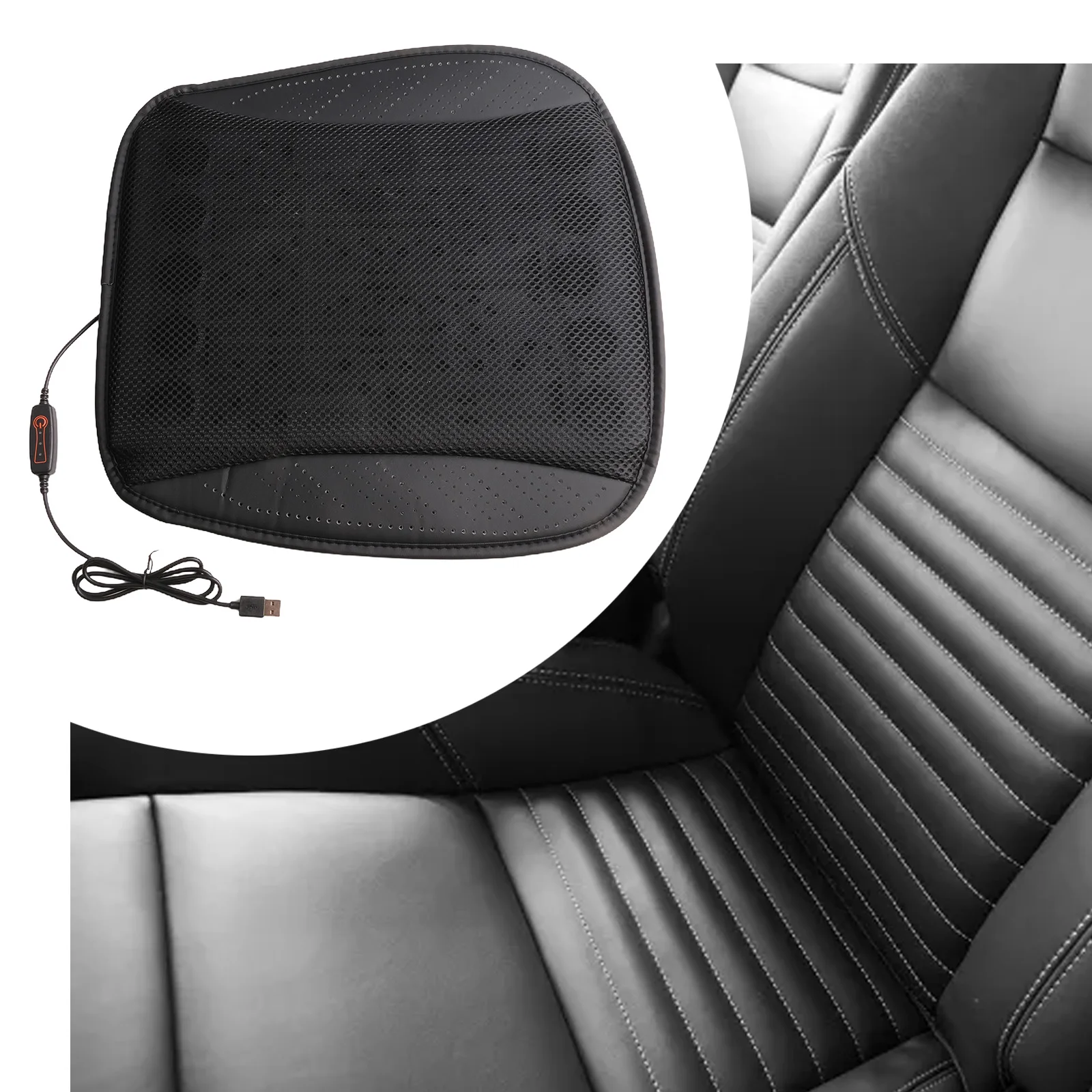 Summer Cooling Ice Silk Seat Covers Cushion With USB 5-10W 8Fan 3Levels Adjustable Cooling Cushion For Car Truck SUV Van