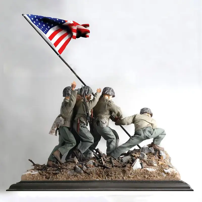 

1/35 World War Ii Soldiers 6 People With Scene Resin Model Figurine Soldier Military Theme Unmentiert Und Unbamalt Model Toy Kit