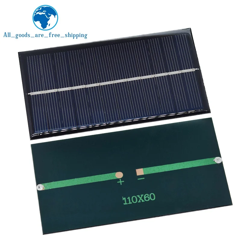 6V 160mA 0.96W Solar Panel 110X60MM Standard Epoxy Polycrystalline Silicon DIY Battery Power Charge Module Mini Solar Cell toy
