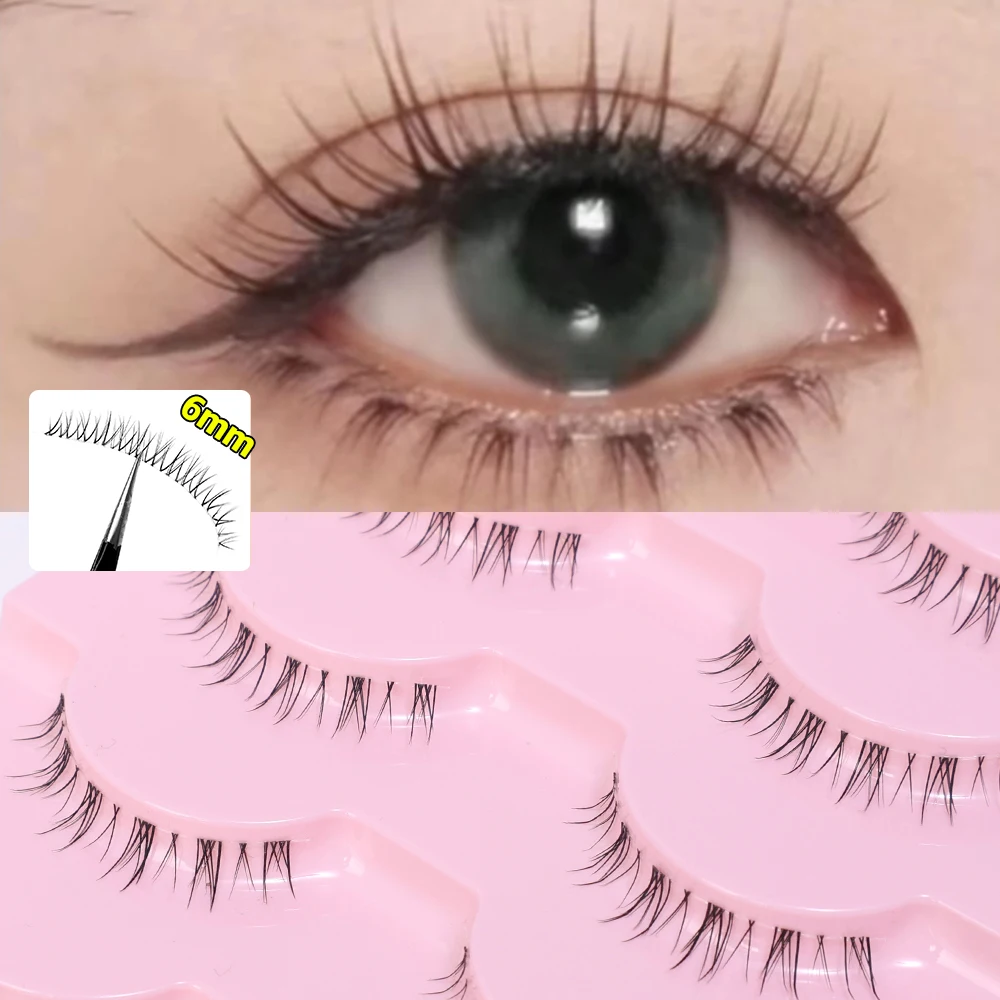 

5pairs Lower Eyelashes Under Eye Lashes Soft Lower Eyelashes Clear Band Manga Bottom Lashes Natural Lashes Korean Makeup Beauty