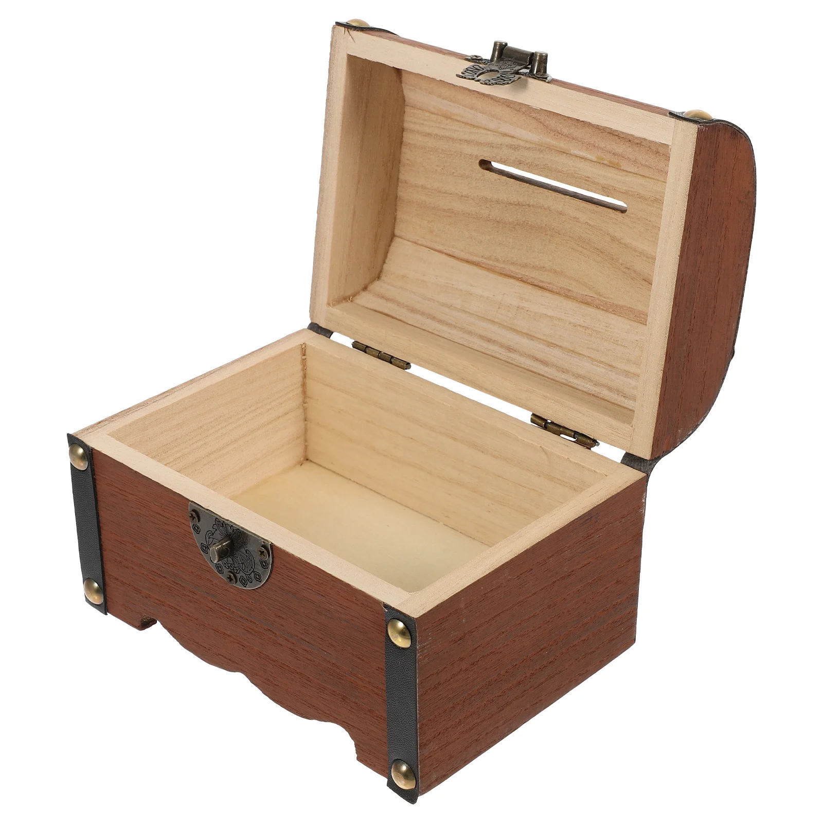 木製貯金箱大容量ヴィンテージスタイル収納ボックス子供用貯金箱装飾貯金箱木製宝箱