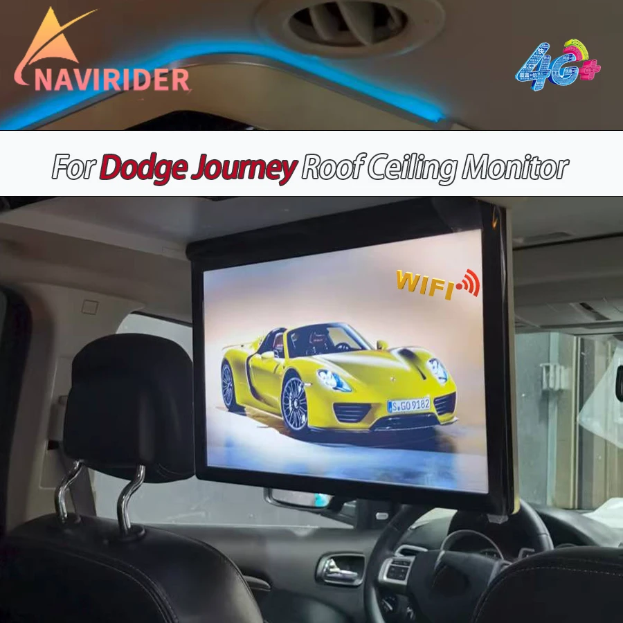 17.3inch Android 13 Roof Ceiling Monitor For Dodge Journey CUV Screen Universal Car WIFI USB HDMI Multimedia Video Player