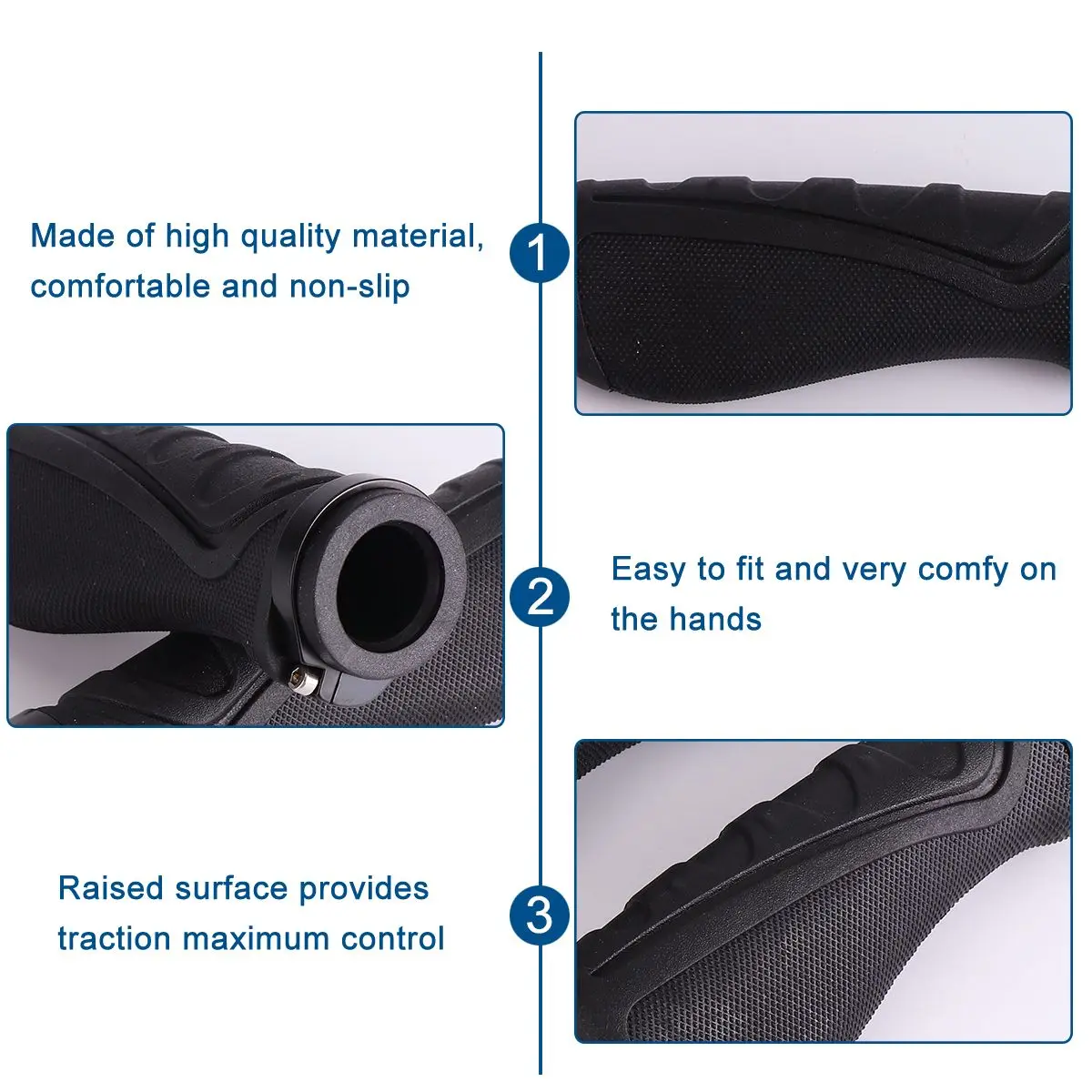 

2 Pcs Bike Handlebar Grips Rubber Plastic Non Slip Comfortable Universal Bikes Easy Install Anti Skid Surface Maximum Control