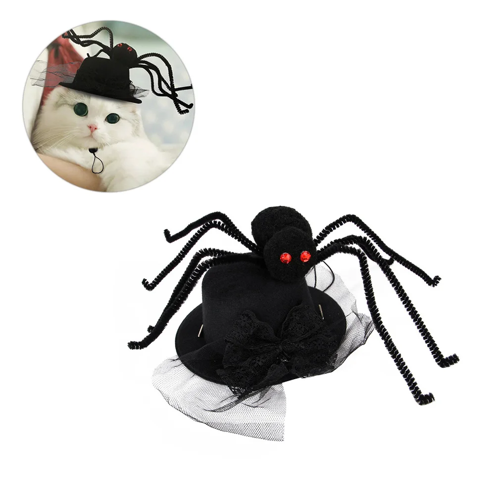 

Funny Pet Hat for Dogs Cats Halloween Costume Spider Cosplay Props Lightweight Durable Cloth Material Party Accessories