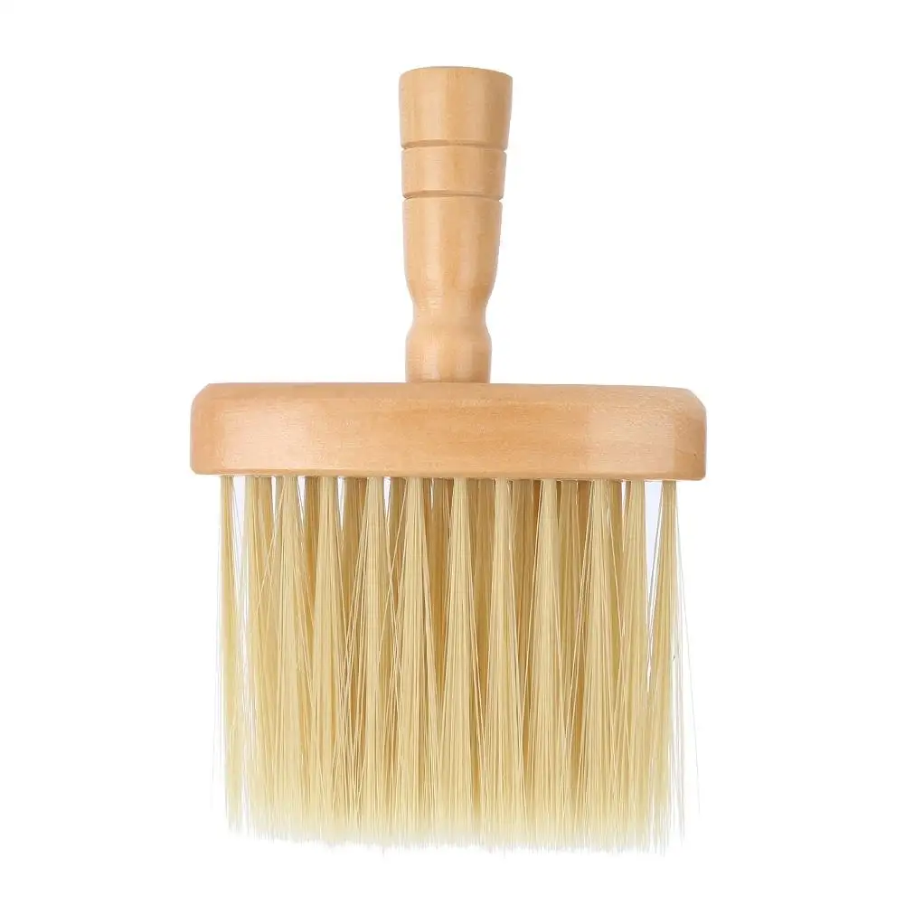 1pc Soft Hair Dust Brush - Wooden Salon Tool for Neck & Face Cleaning, Hairdressing & Haircuts