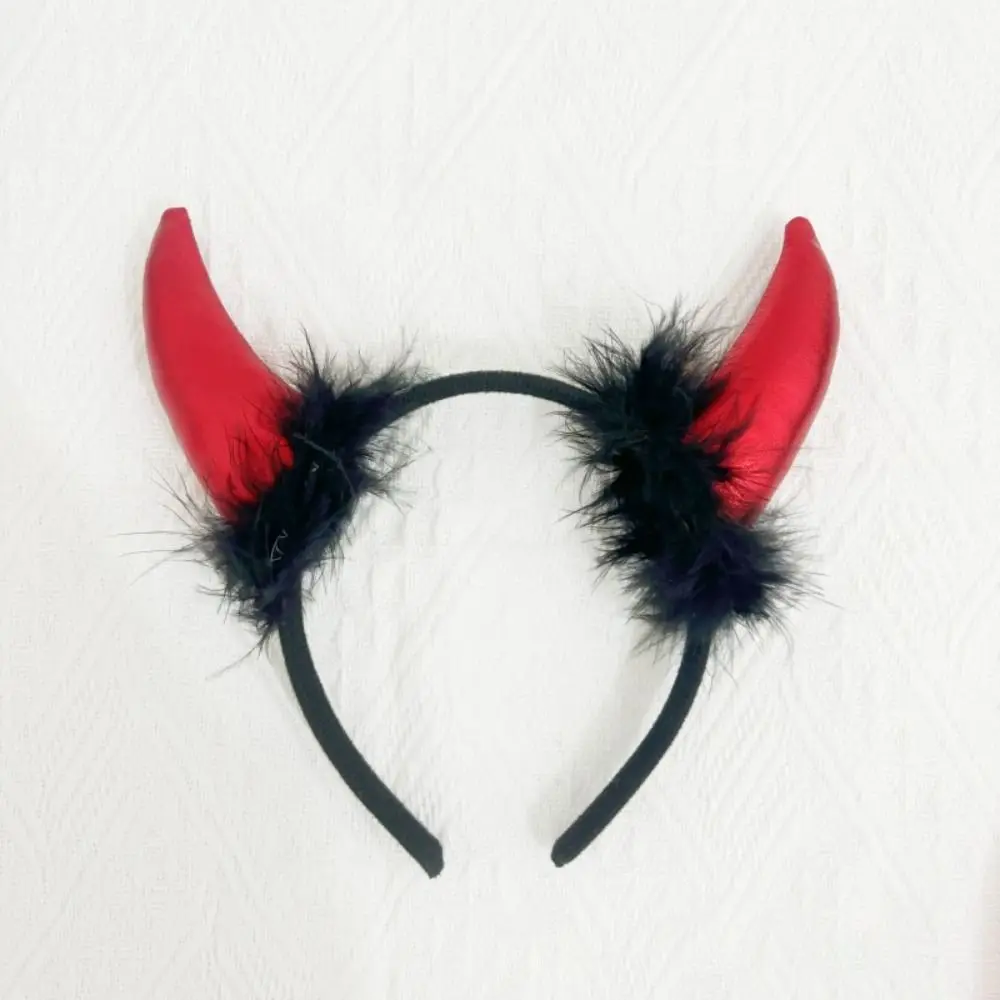 Costume Devil Horns Headband Decorations Hair Accessories Halloween Hair Band Goth Halloween Party Glitter Headband Children