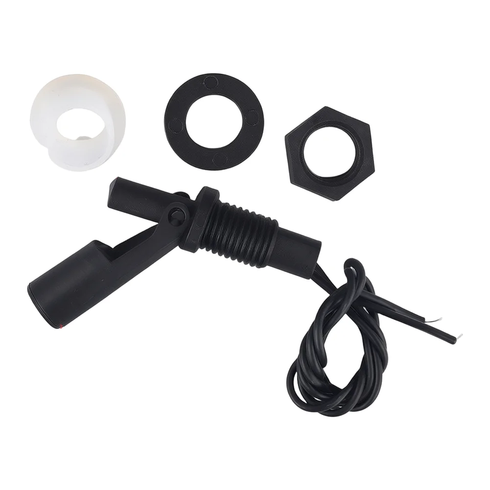 Side Mount PP Float Switch for Water For Tank Level Control M12x1.25 Thread 0-110V Low Voltage 0.35A AC Black Plastic Housing