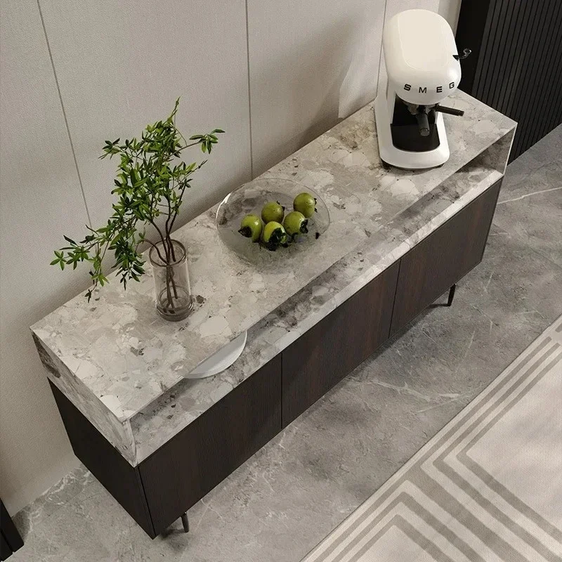 NEW Italian minimalist marble dining side against the wall integrated storage living room locker