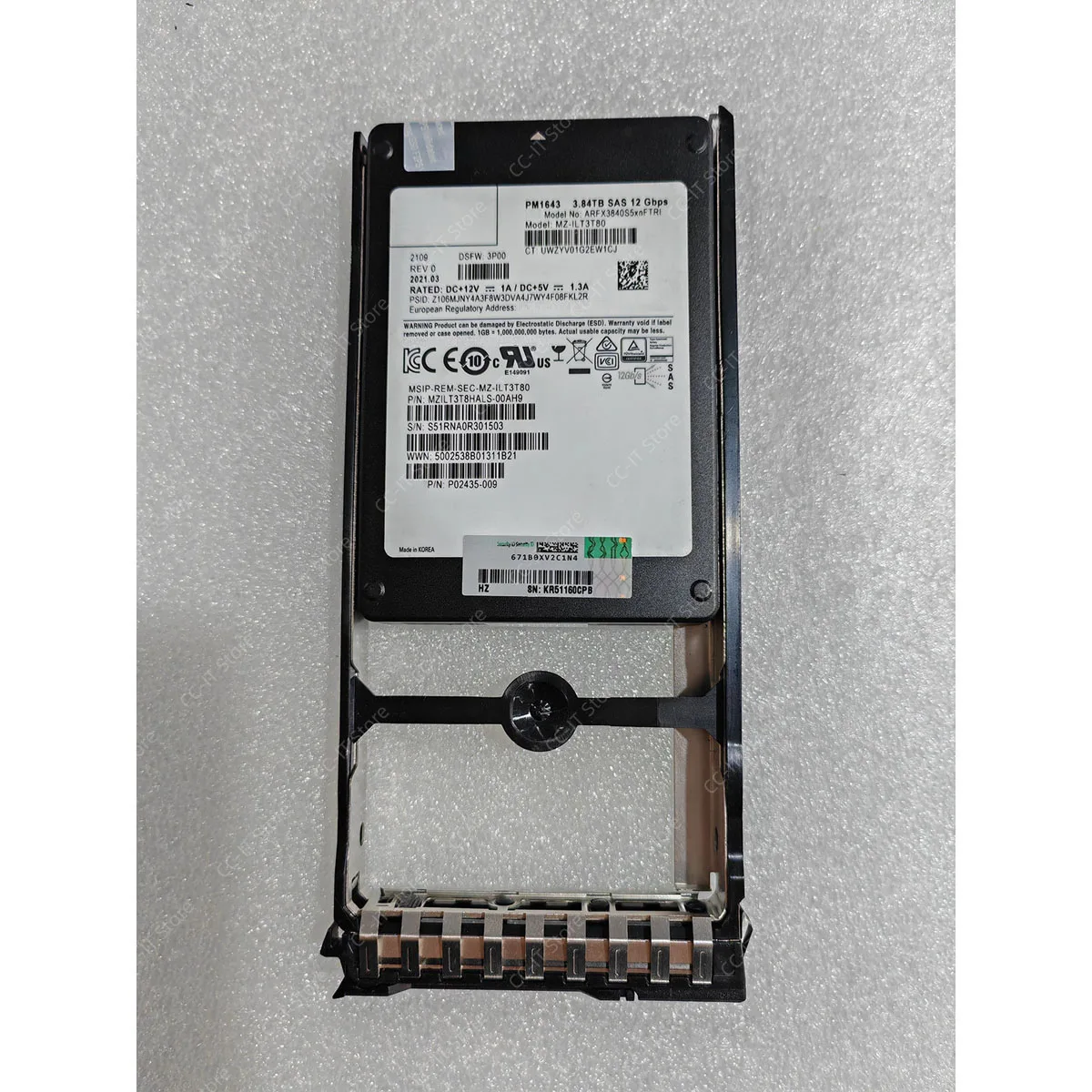 M0T65B P08731-001 P02435-009 ARFX3840S5xnFTRI MZ-ILT3T80 MZILT3T8HALS-00AH9 PM1643 3.84TB SAS 12Gbps 2.5 Inch Solid State Drive