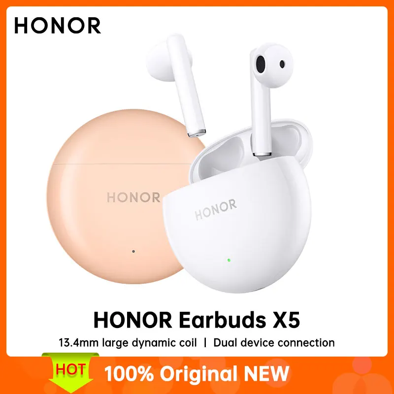 

HONOR Earbuds X5 Airy and comfortable to wear 13.4mm large dynamic coil surging sound quality Dual device connection