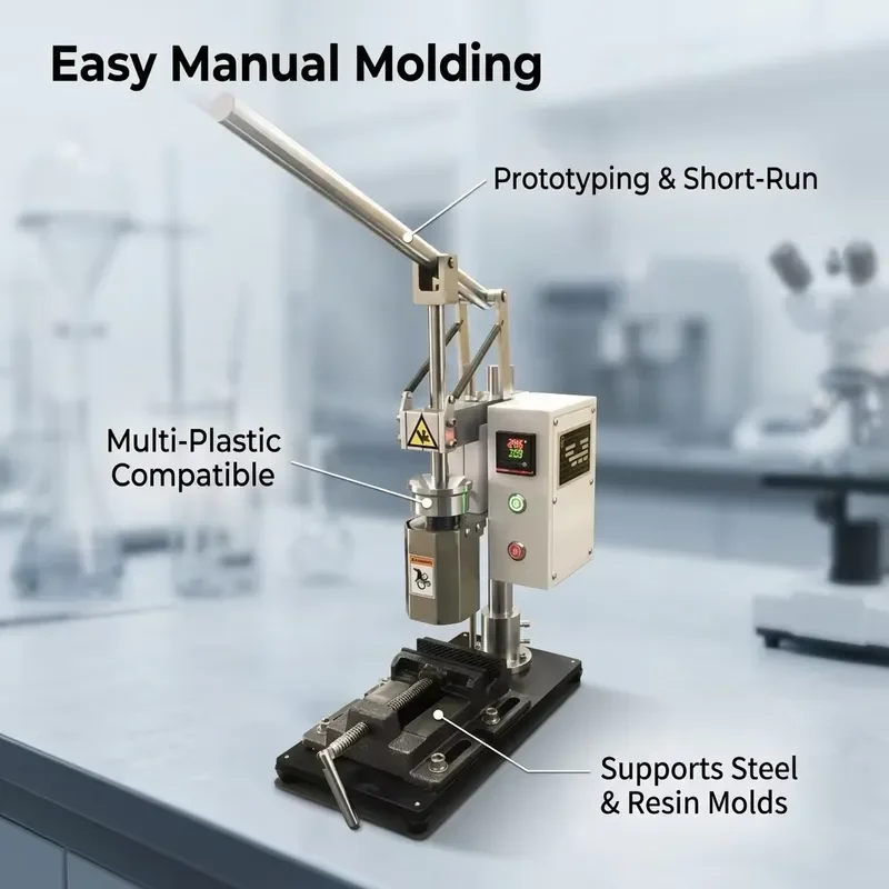 Manual Desktop Molding Machine for Lab Sample Making and Prototyping