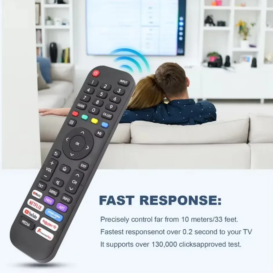 Replacement Remote Control for Hisense 70S5 65A7500F VIDAA Smart TV EN2J30H No Programming No Pairing Infrared Remote Control