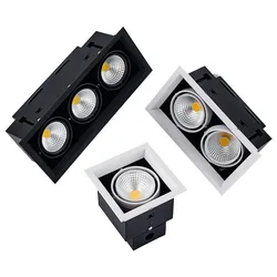 Możliwość przyciemniania COB Led typu Downlight lampa sufitowa punktowa 10W 20W 30W AC85-265V biały/czarny sufitowe światła wpuszczane oświetlenie wewnętrzne