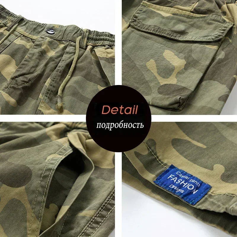 ฤดูร้อนผู้ชาย Cotton Cargo Camouflage กางเกงขาสั้นผู้ชายเสื้อผ้าสบายๆ Breeche เบอร์มิวดา Beach Jogger กางเกงขาสั้นชายร้อน Dropshipping LZLLTT