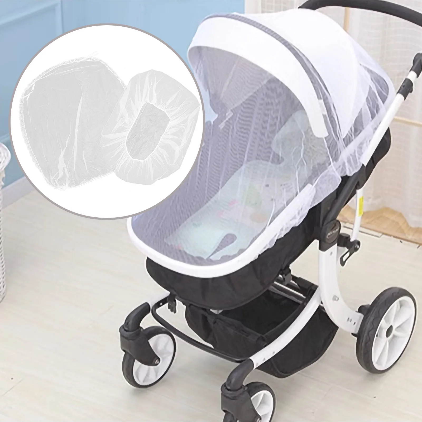 

2Pcs Baby Stroller Mosquito Net Universal Fit Lightweight Breathable Mesh Netting for Infant Toddler Stroller Protection from