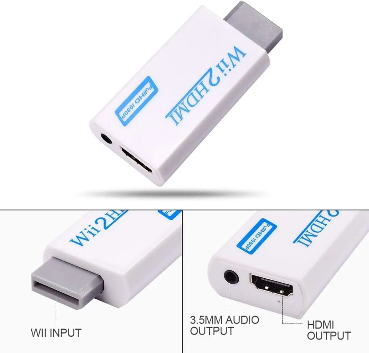 Convertidor de adaptador de WII a HD, 1080P, 720P, Full HD