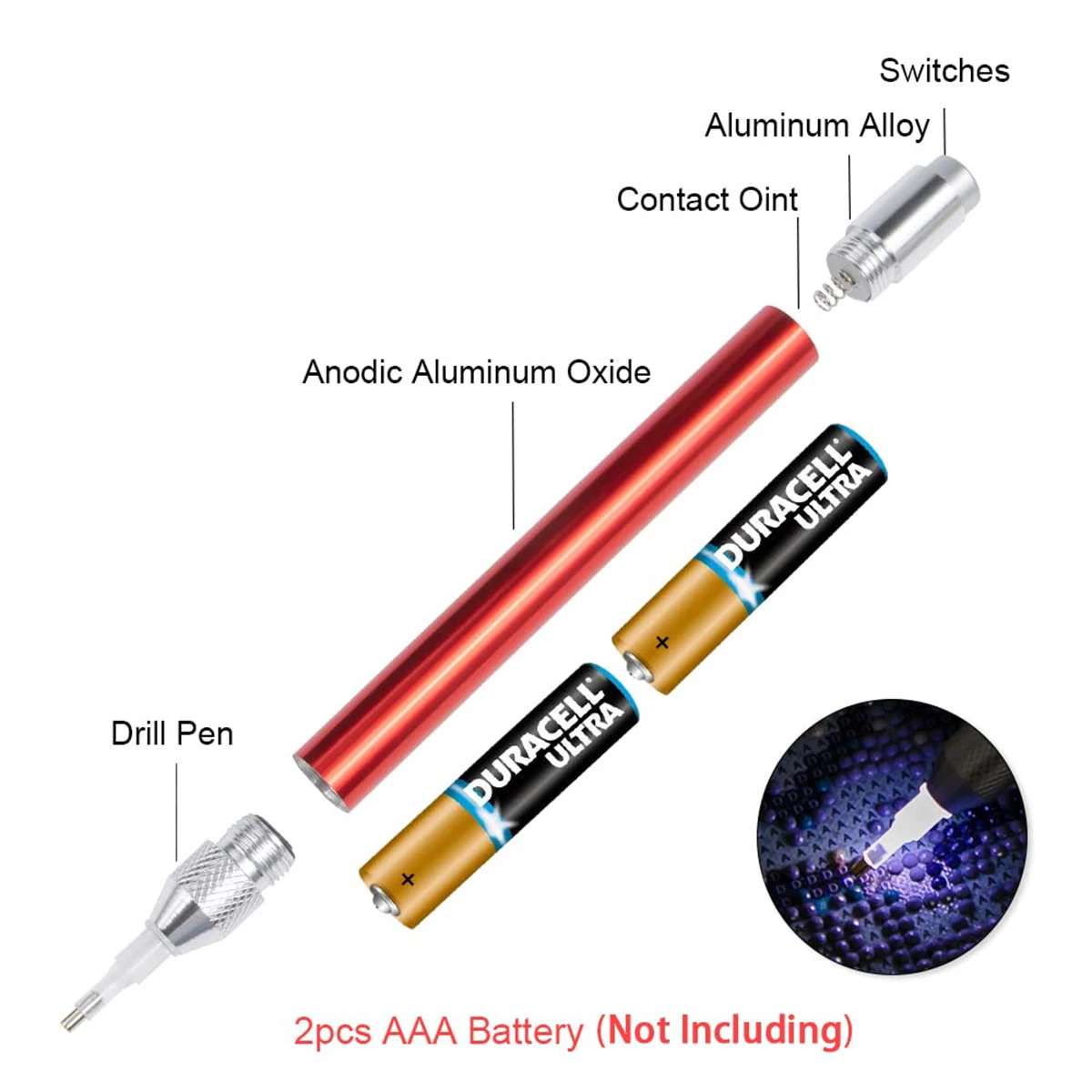 Strumenti di pittura diamante 5D fai da te nuova penna per trapano a punta luminosa penna per illuminazione diamante nuovo per accessori per