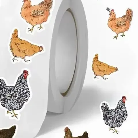 500 Buah Pita Perekat Gulungan Ayam Kreatif Casing Laptop Grafiti Hewan Stiker Cangkir Air Desktop