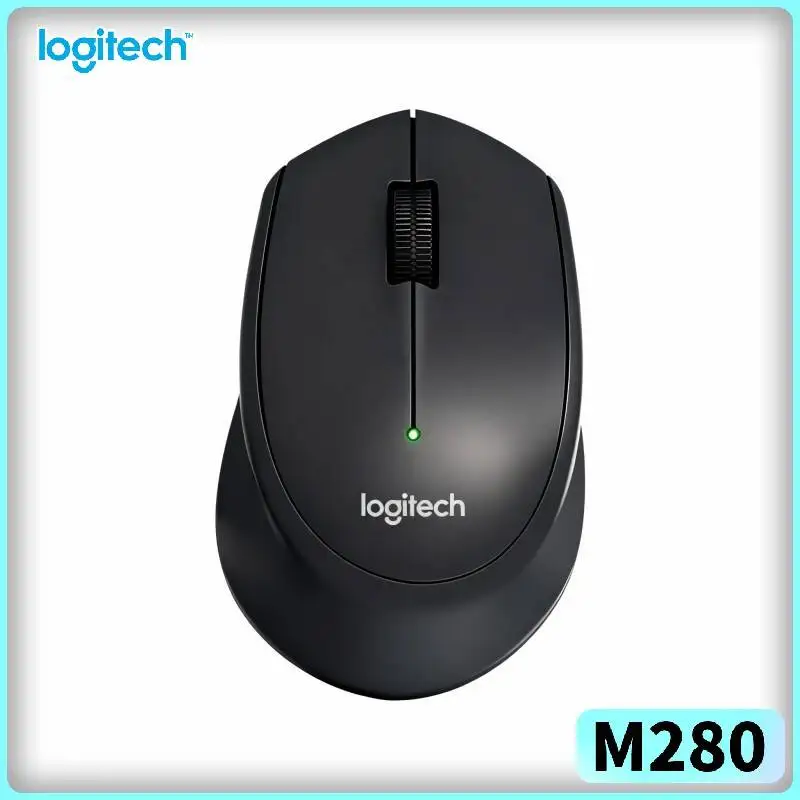 Logitech M280 Ergonomic Wireless Mouse Low-Noise Tap Mechanism 10m Stable Link 18-Month Battery Quick Start for Home Desktop