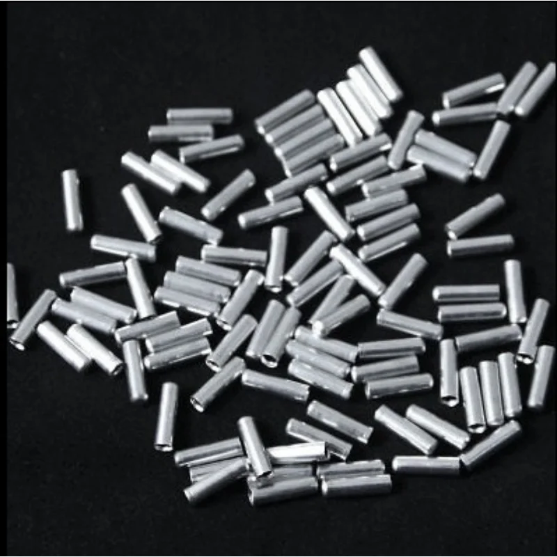 100pcs Bicycle Brake Wire End Cap Aluminum Alloy Silver Cable Tips Mountain Bike Bicycle Speed Change Wire Core Cap