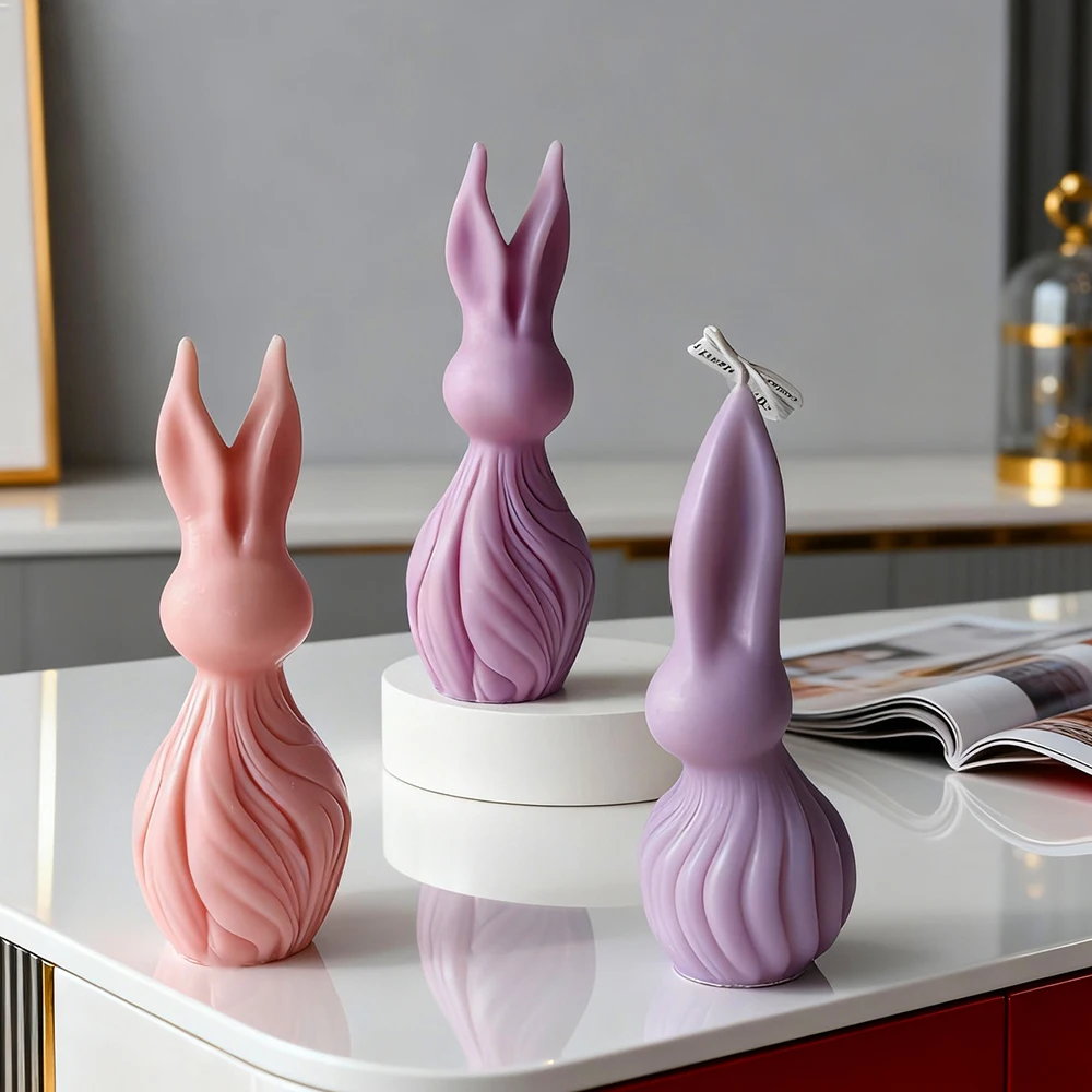 Easter Series Rabbit Eggs Aroma Candle Silicone Mold DIY Gypsum Form Resin Crafts Molds Easter Bunny Soap Candle Making Supplies