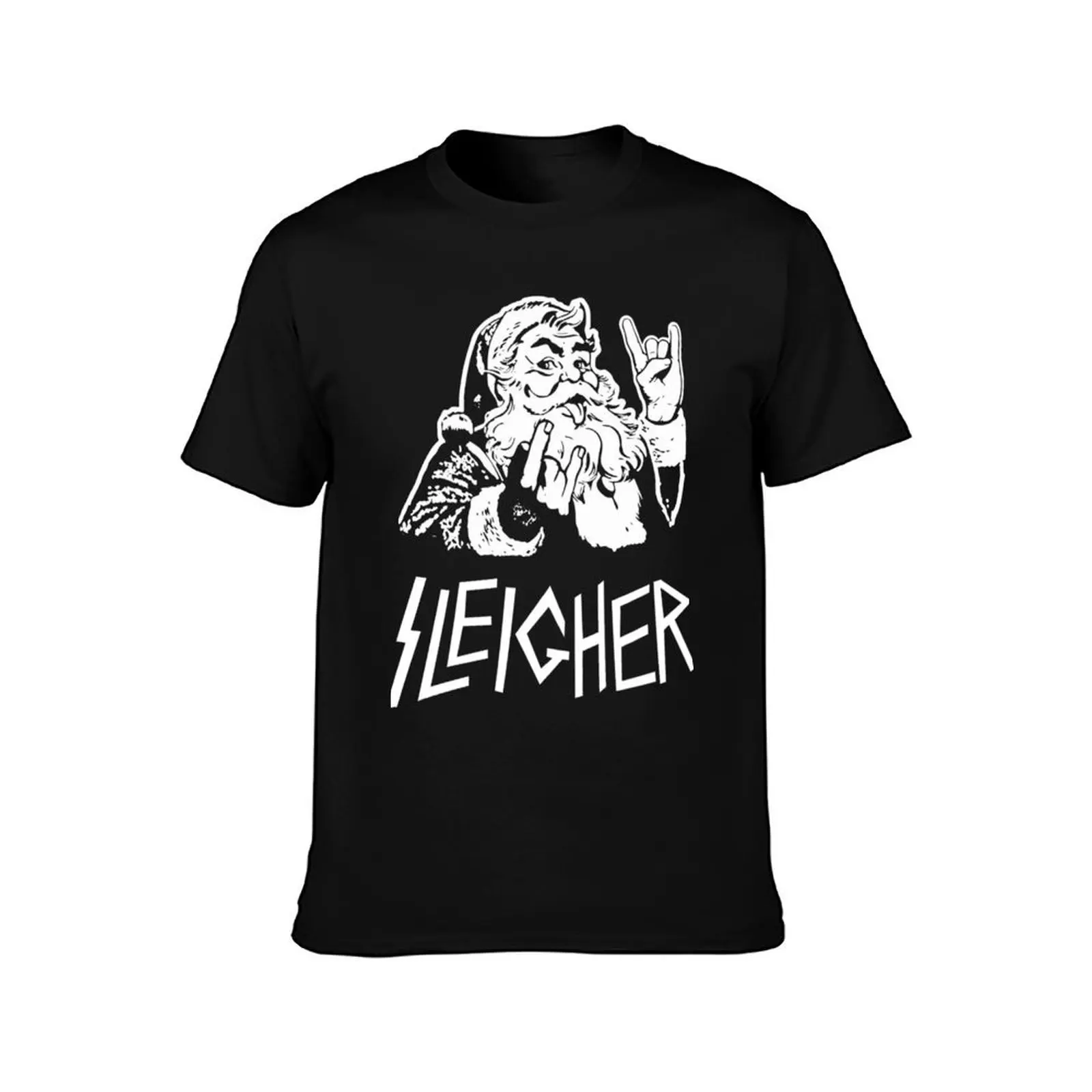 Hail Sleigher T-Shirt, Summer Casual Cotton Tee, Oversized Streetwear Tops, Vintage Graphic Print, Loose Fit Short Sleeve