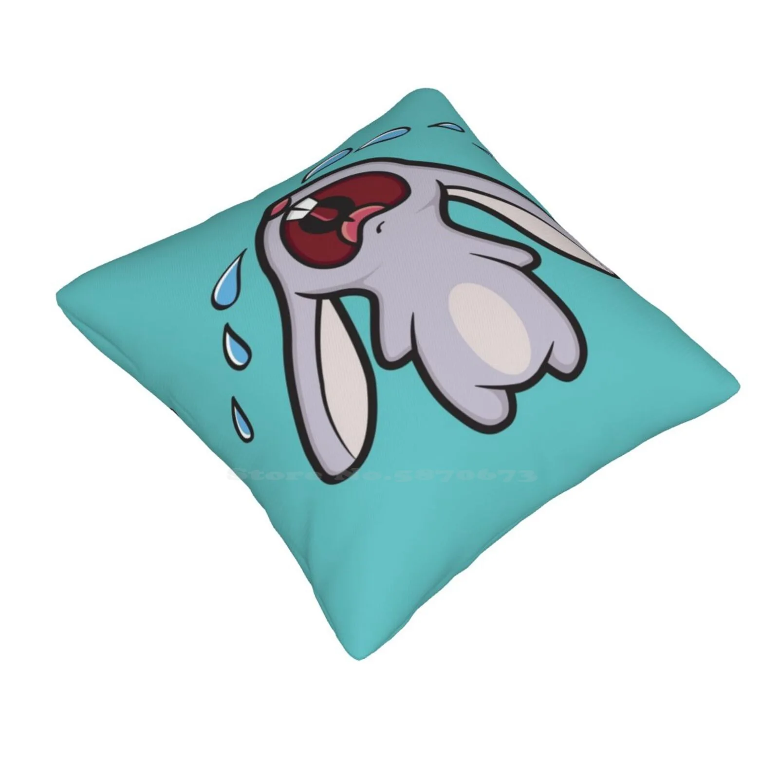 Sad Crying Bunny Rabbit Home Sofa Car Cushion Cover Pillowcase Vector Cute Cartoon Tears Bawling Sad Rabbit Sad Bunny Crying