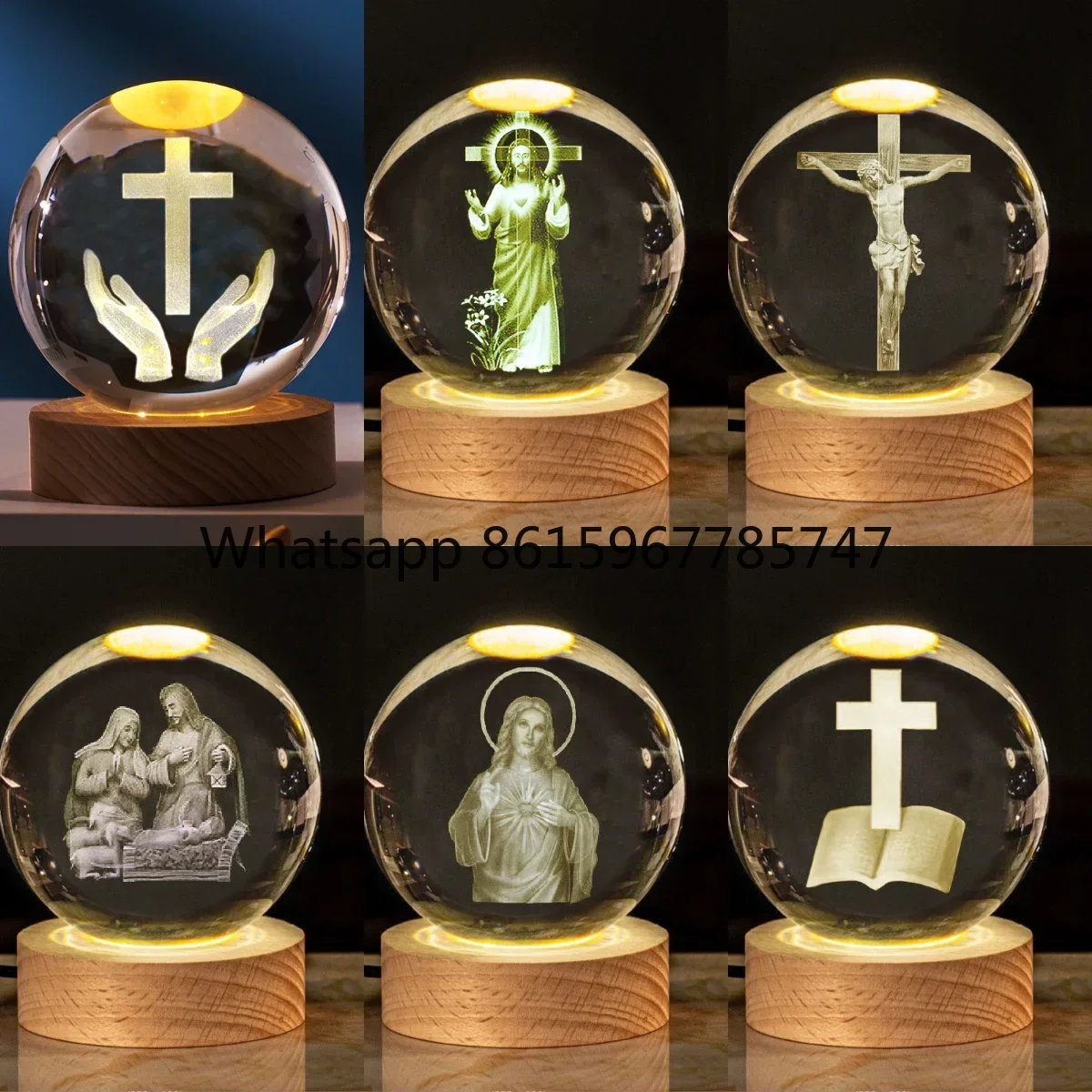 Crystal Ball Cross Church Fellowship Event Jesus Souvenir Glass Ball Birthday Gift Office Desktop Decoration