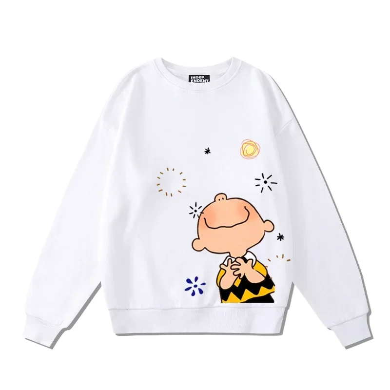 Snoopy cartoon hoodie women's round neck top women's hoodie couple style top loose casual hoodie couple style fashionable hoodie