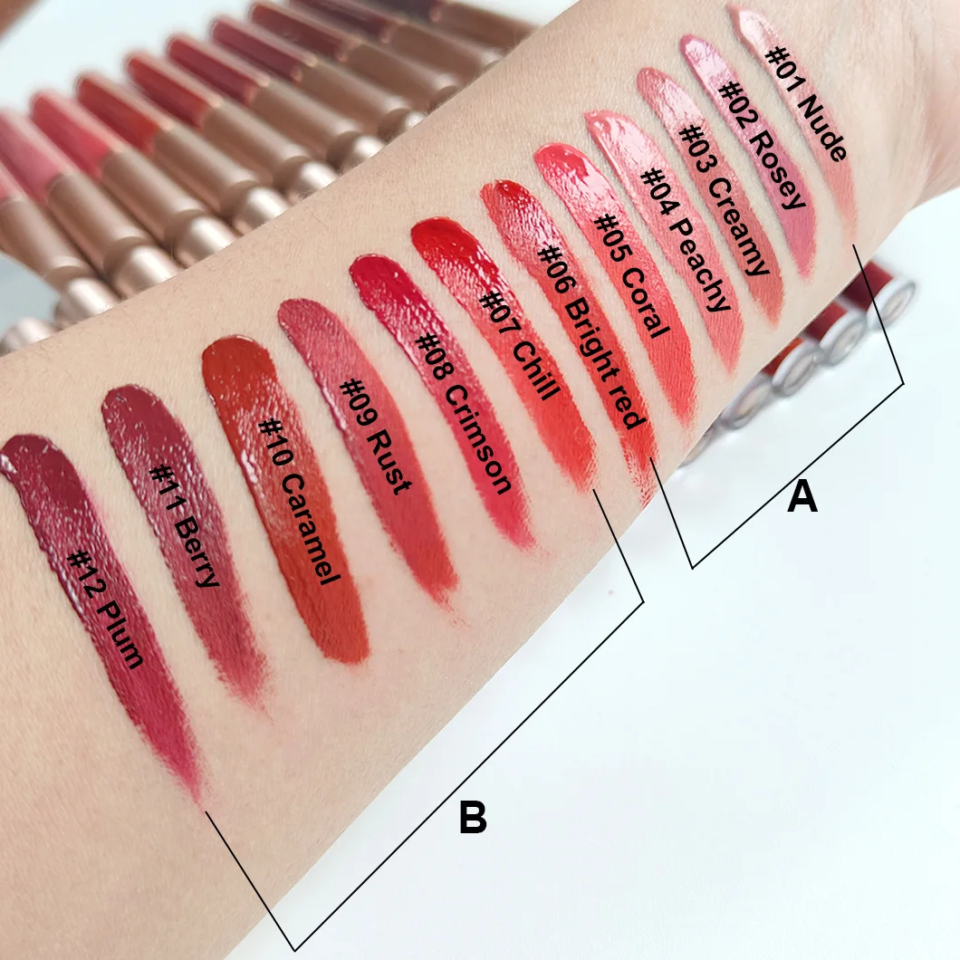 Mattes flüssiges Lippenstift-Set, 6 Farben, wasserdicht, schweißfest, Lippenglasur, langanhaltend, feuchtigkeitsspendender LipGloss, kein Verschmieren, Make-up-Kosmetik