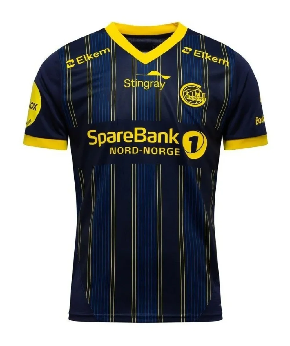 25-26 Bodø/Glimt Home and Away قمصان كرة القدم تي شيرت ثلاثية الأبعاد مطبوعة قصيرة الأكمام تي شيرت رياضي نفس الكبار والأطفال