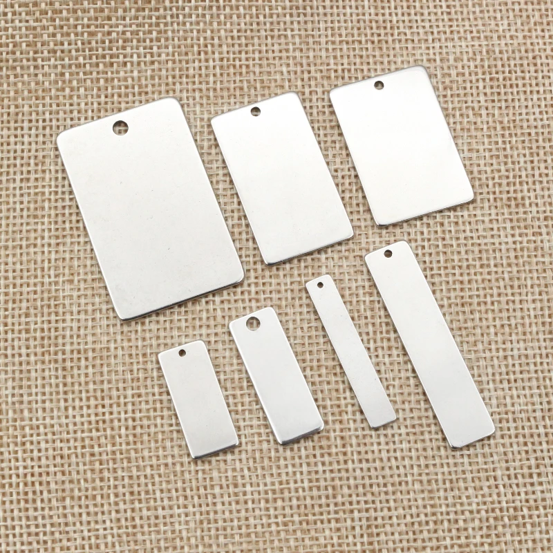 10pc/lot  No Fade Charms 316 Stainless Steel rectangle Charms for necklace pendant charms diy jewelry making