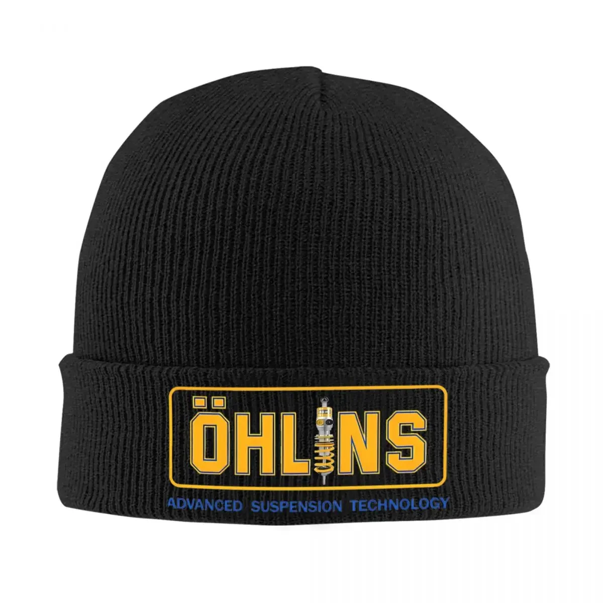 Ohlins Racing Retro Motorcycle Suspension Knitted Hat Beanies Autumn Winter Hat Warm Street Caps Men Women Gift