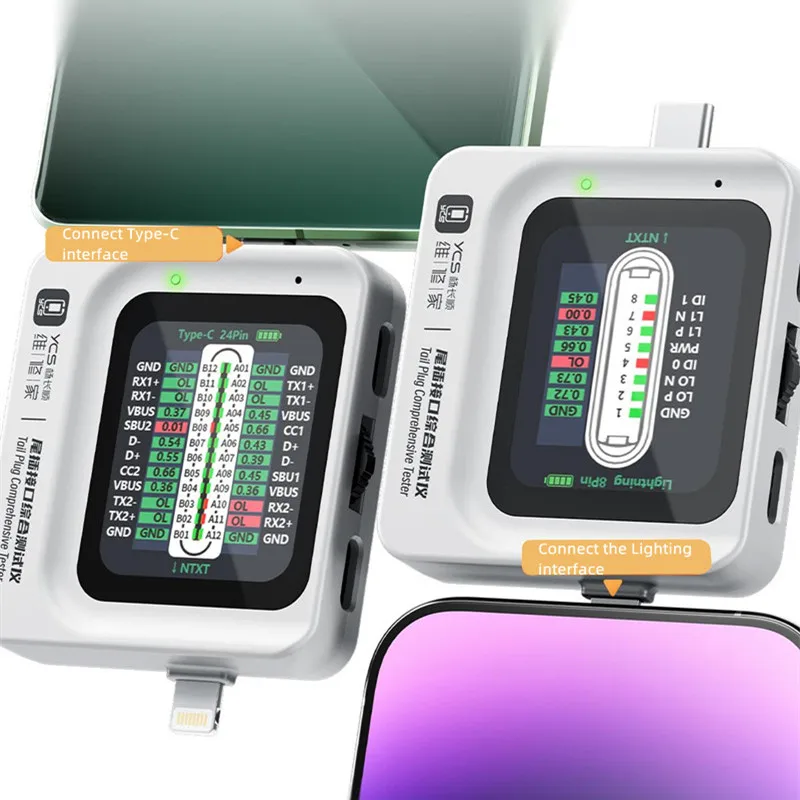 YCS TNS360 Wielofunkcyjna wtyczka telefonu komórkowego Kompleksowy detektor 30V ~ 5A Automatyczne narzędzie do wykrywania skanowania