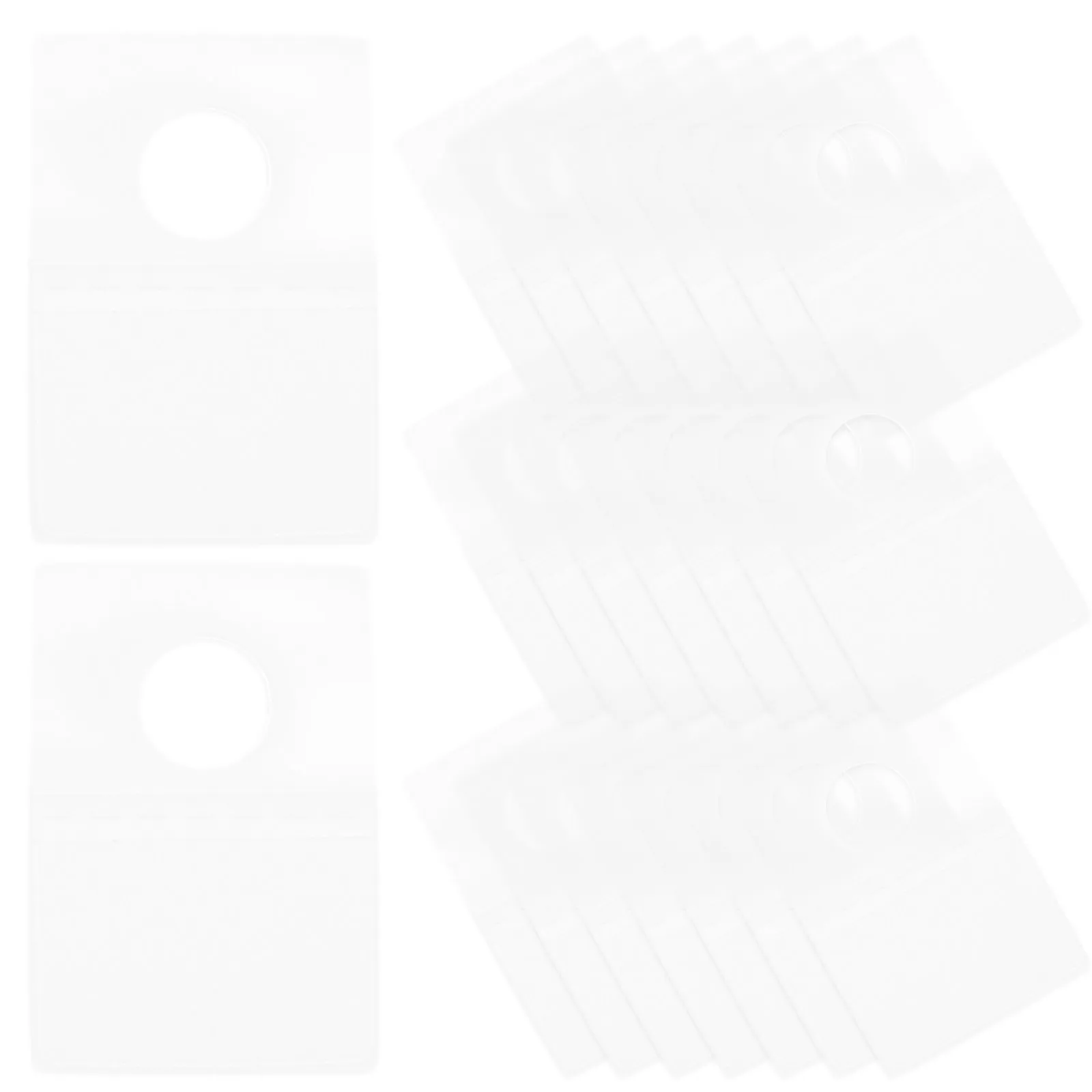 Clear Self Adhesive Hanging Tabs 100 Pcs PVC Plastic Merchandise Display Hooks Strong Sticky Hold