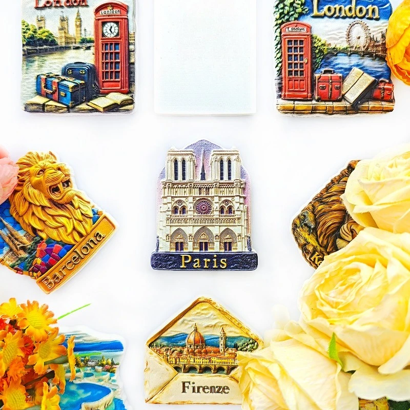 Notre Dame De Paris Fridge Magnet - 3D Gothic Architecture Souvenir Handcrafted Stone Texture Unique European Gift