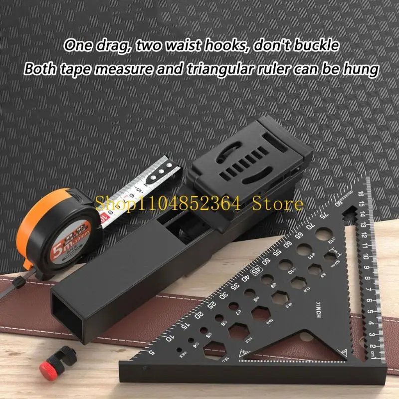 652F 5M Steel Tape Measure And Aluminum Triangle Rulers with Double Waist Clip Ergonomic Locking Design for Construction Workers