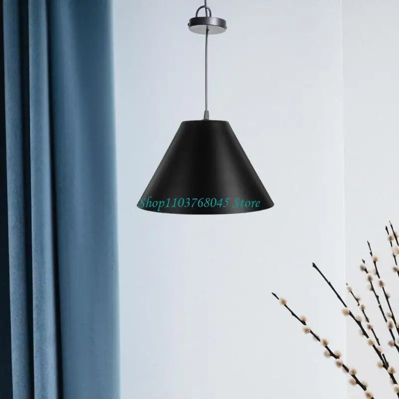 R53F Rustproof Metal Cylinder Pendant Light Shade User Friendly Coating Easy Installation Iron Texture for Indoor Lighting