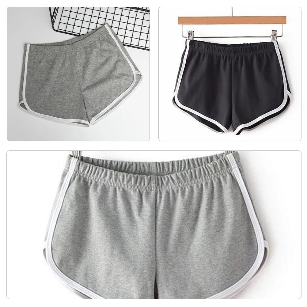 قطعتان من شورت اليوغا للجري للنساء باللون الرمادي العنابي، شورت رياضي خفيف الوزن يسمح بمرور الهواء، سروال تدريب رياضي مريح #2
