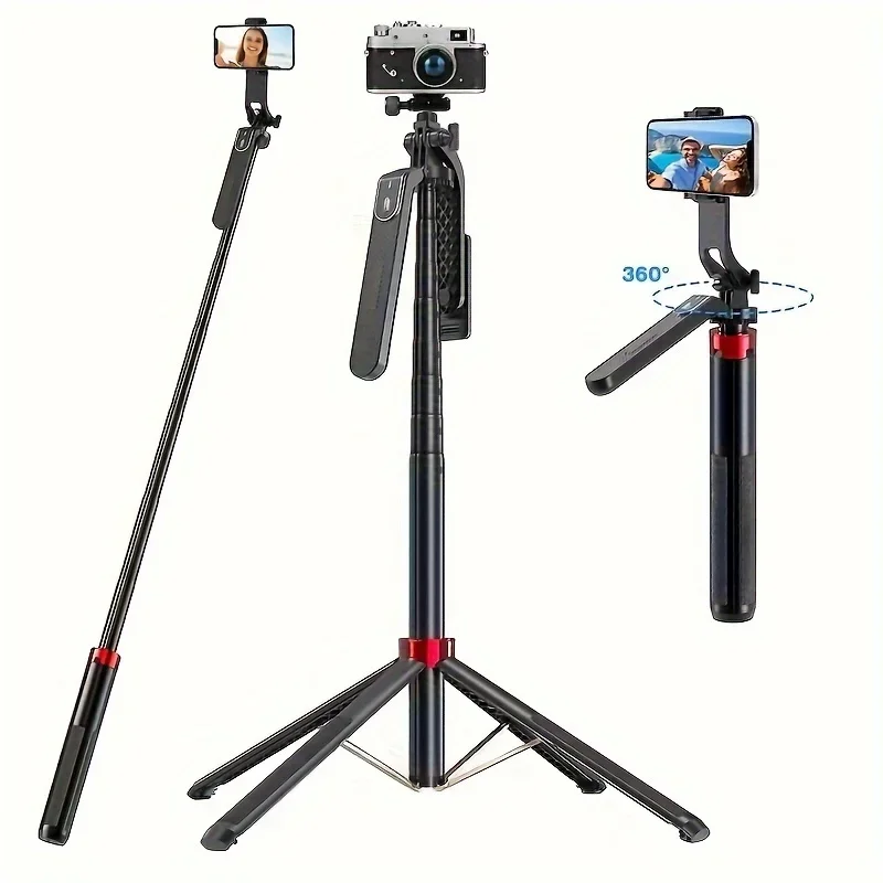 1.85 Meter Ultra Long Tripod Handheld Selfie Stick Stabilizing for Photographer livestreamers vloggers Retractable Camera Mount