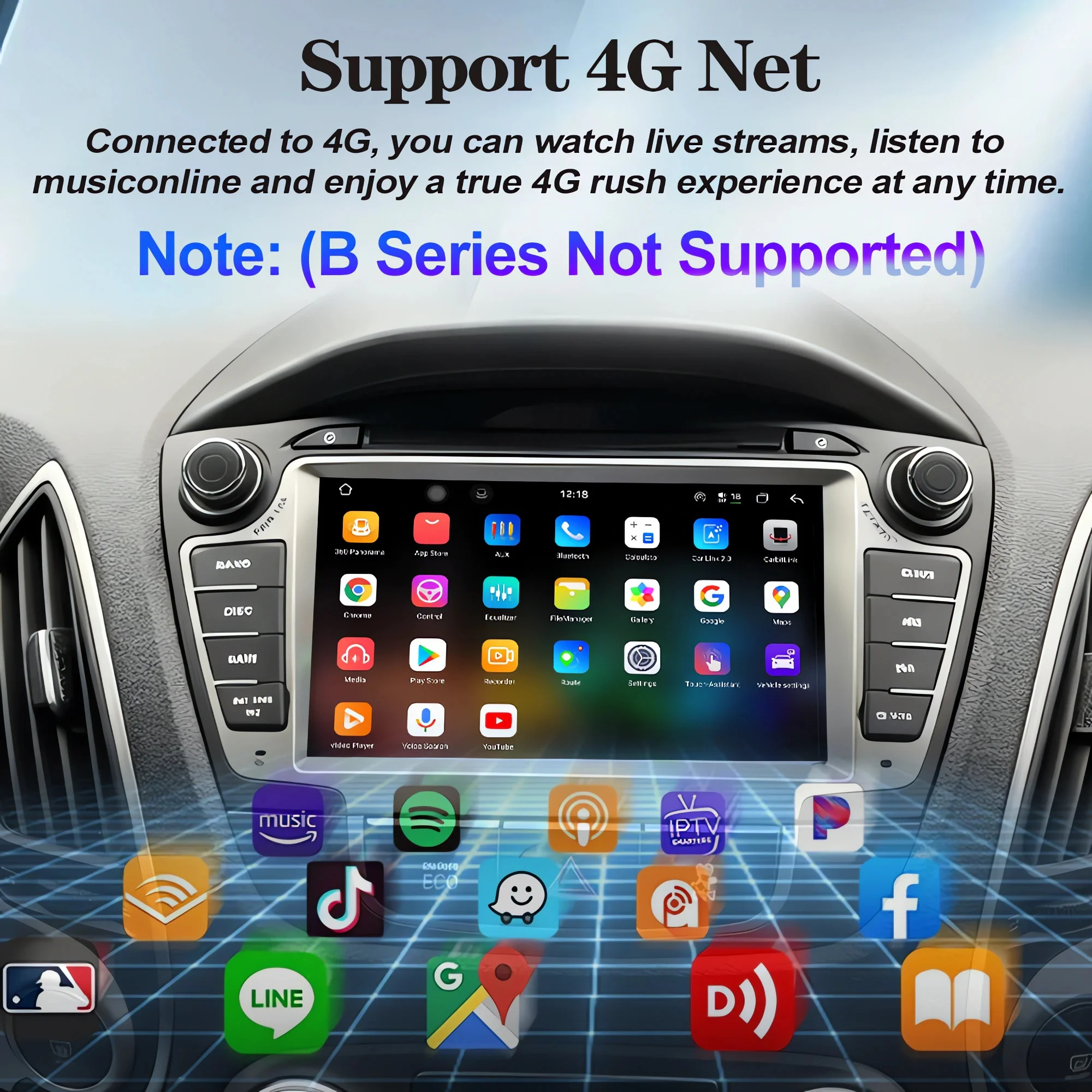 7' Android 16 Auto Carplay Screen Car Radio Stereo Multimedia Navigation GPS 4G WIFI BT DSP for Ssangyong Actyon Kyron 2005-2011 - view 3