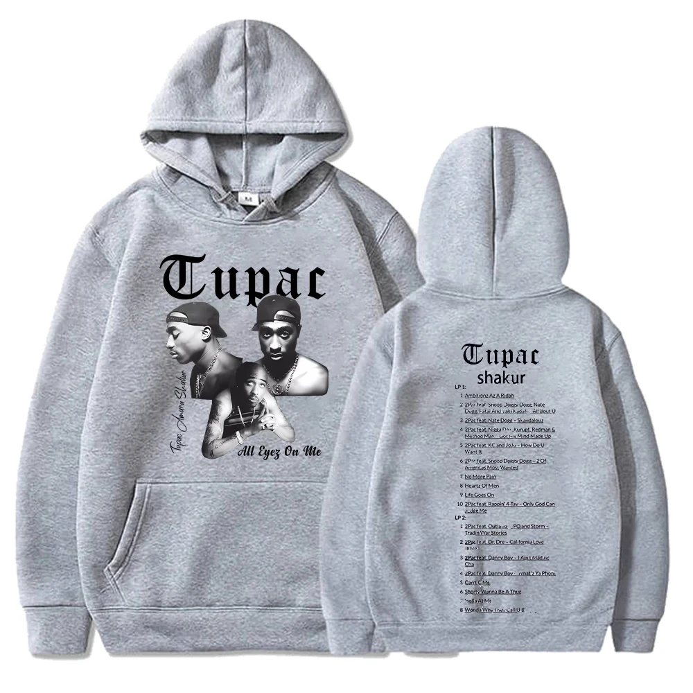 Rared-Sweats à capuche Tupac 2pac pour hommes et femmes, Streetwear Hip Hop, Pull imprimé Shakur, Sourire décontracté, Manches l