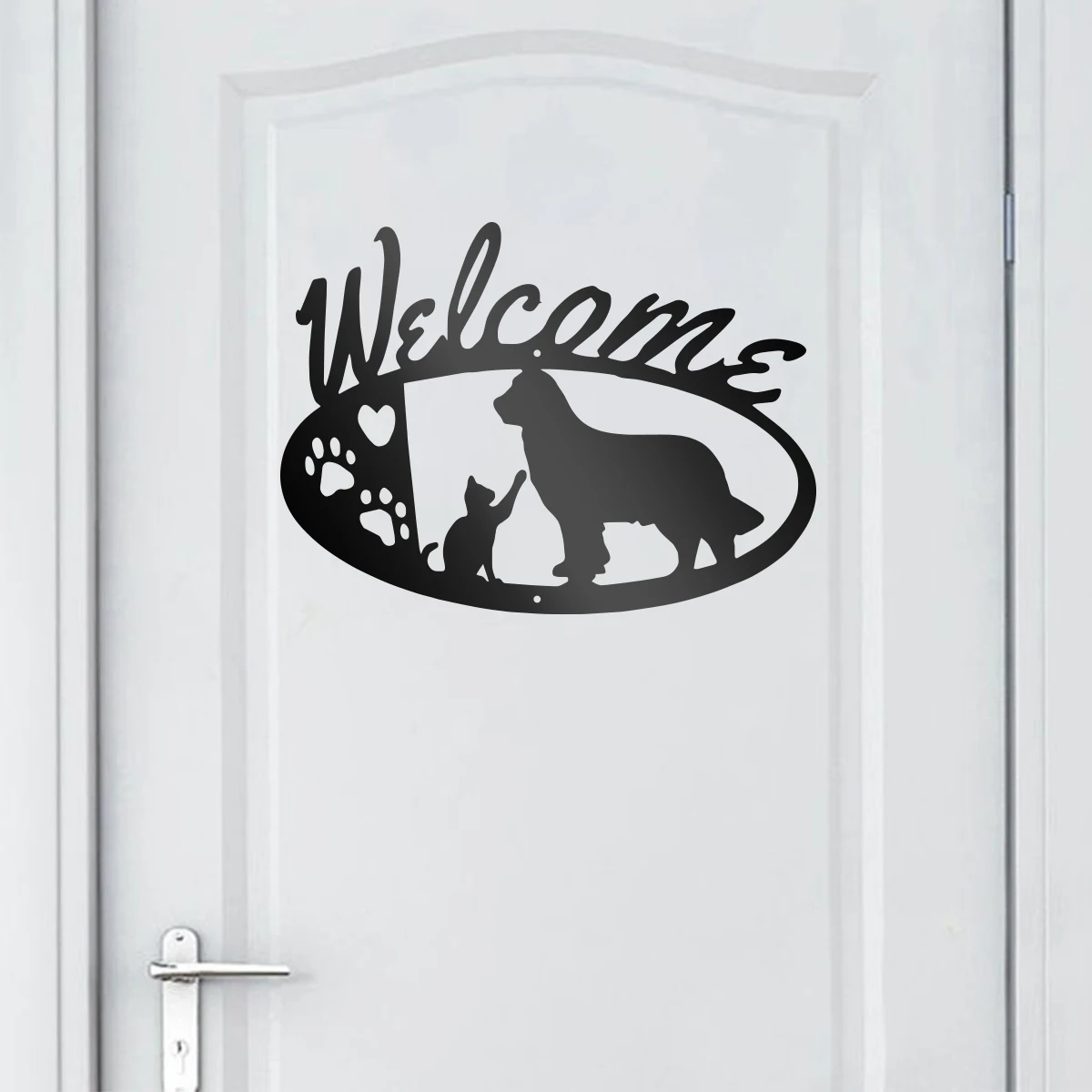 ウェルカムメタルハンギングウォール,アート,ブラックレター,シルエット,アート,鏡,カフェ,ペットショップ,キッチン,ダイニングルームの装飾,バー,パブ,クラブポスター