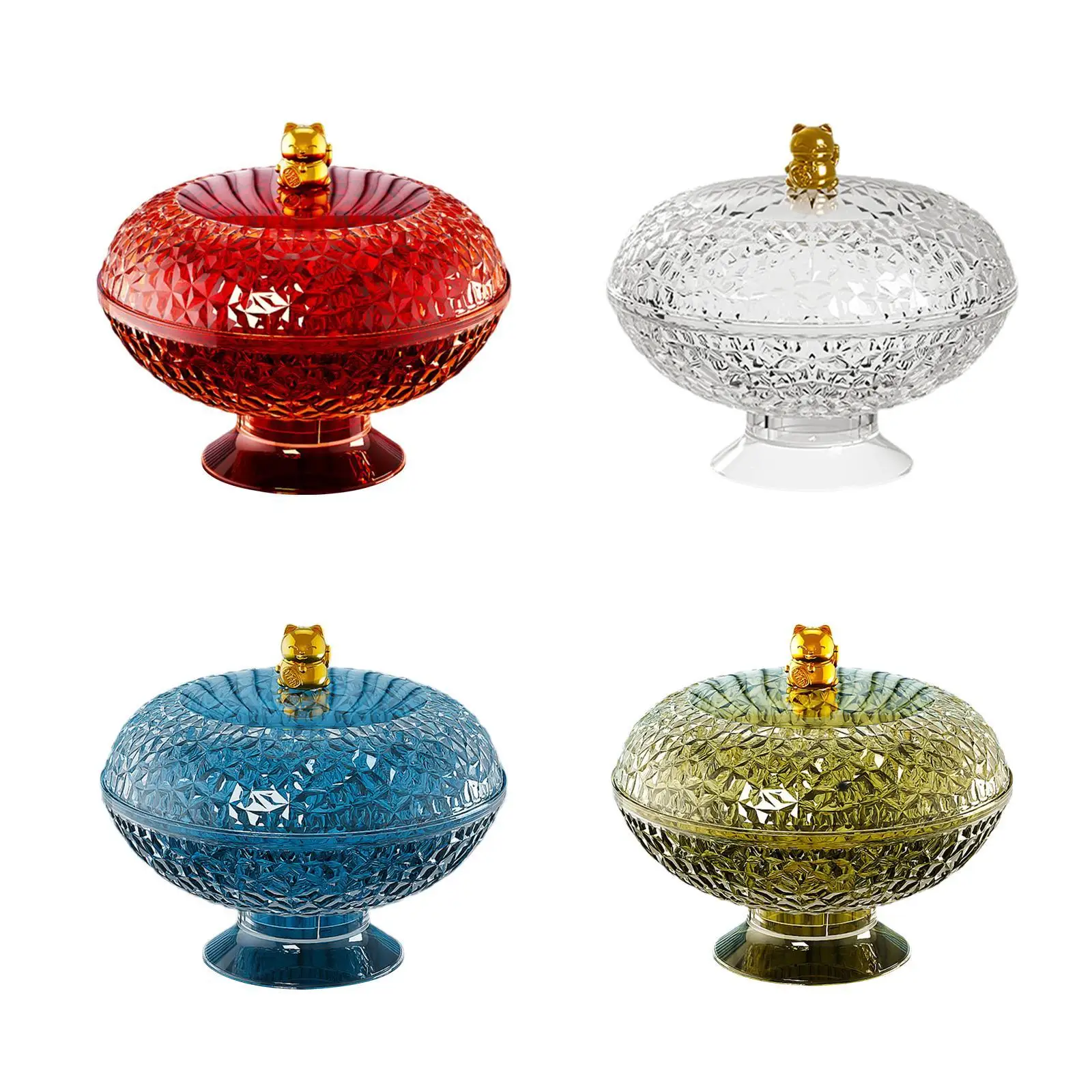 Kitchen Fruit Bowls with Lid Dustproof Removable Tray Multifunctional Fruit Holder Basket for Home Wedding Decorative Use