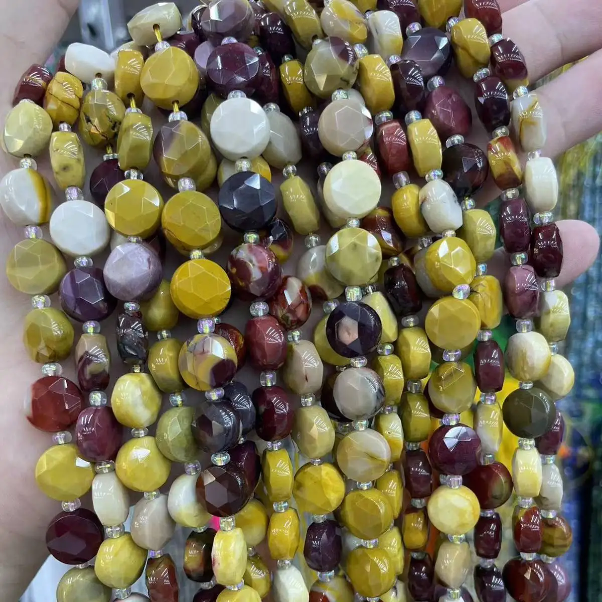 

Natural Stone Beads Faceted Mookaite Egg Yolk Round Candy Spacer Beads 10mm For Jewelry DIY Bracelet Necklace Making