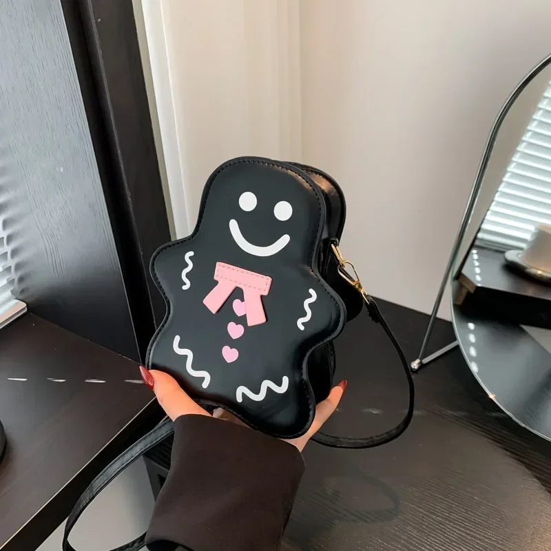 Homem de gengibre forma multi cor internet dos desenhos animados novo personalizado criativo ombro único cruz bolsa feminina na moda menina lazer